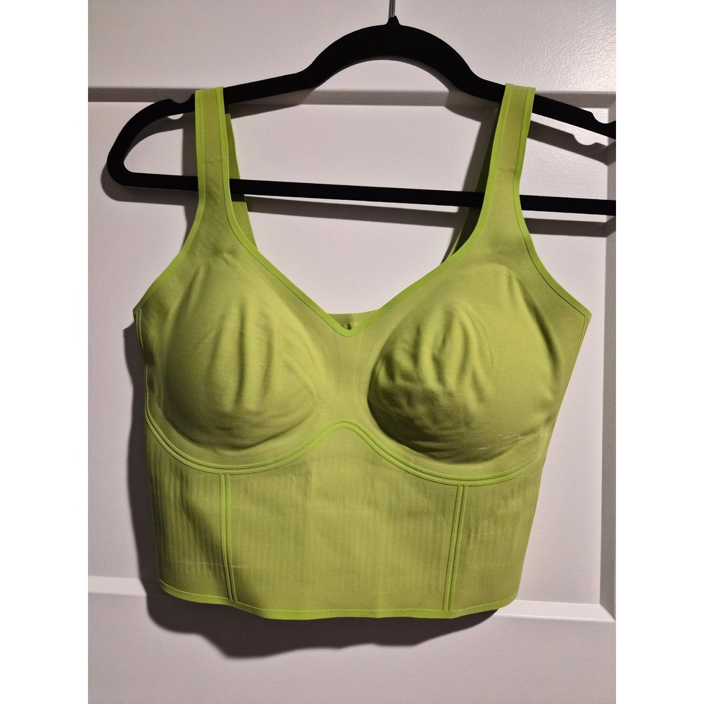 Fanka Lift N Curve Lime Green Support Crop Top Tank Medium